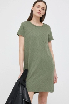 GAP rochie din bumbac culoarea verde, mini, drept