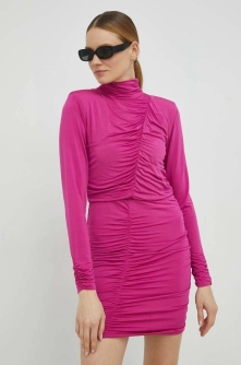 Gestuz rochie culoarea roz, mini, mulata