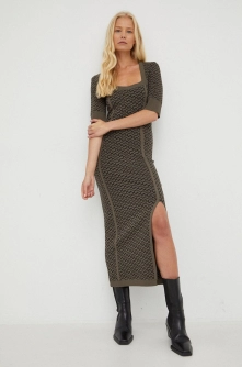 Gestuz rochie culoarea verde, maxi, mulata