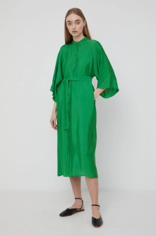 Gestuz rochie culoarea verde, midi, oversize