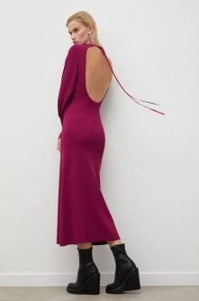 Gestuz rochie culoarea violet, maxi, drept