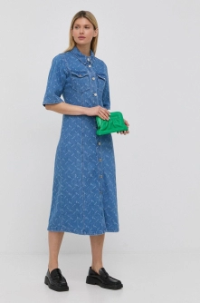 Gestuz rochie jeans midi, evazati