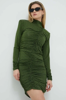 Gestuz rochie Milia culoarea verde, mini, mulata