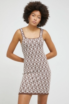 Hollister Co. rochie culoarea maro, mini, mulata
