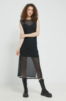 Hollister Co. rochie culoarea negru, mini, evazati