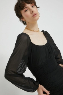 Hollister Co. rochie culoarea negru, mini, mulata