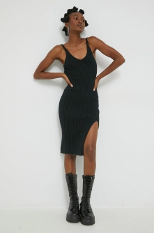 Hollister Co. rochie culoarea negru, mini, mulata