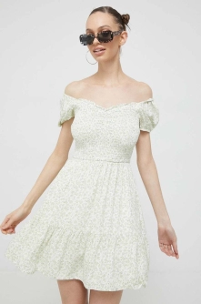 Hollister Co. rochie culoarea verde, mini, evazati