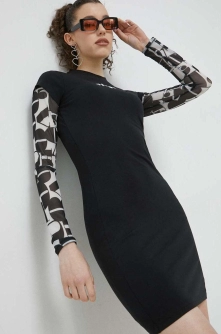HUGO rochie culoarea negru, mini, evazati