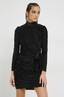 HUGO rochie culoarea negru, mini, mulata