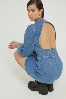 HUGO rochie jeans mini, evazati