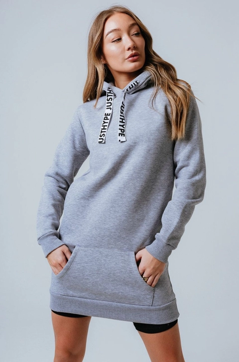 Hype Rochie GREY MARL culoarea gri, mini, model drept