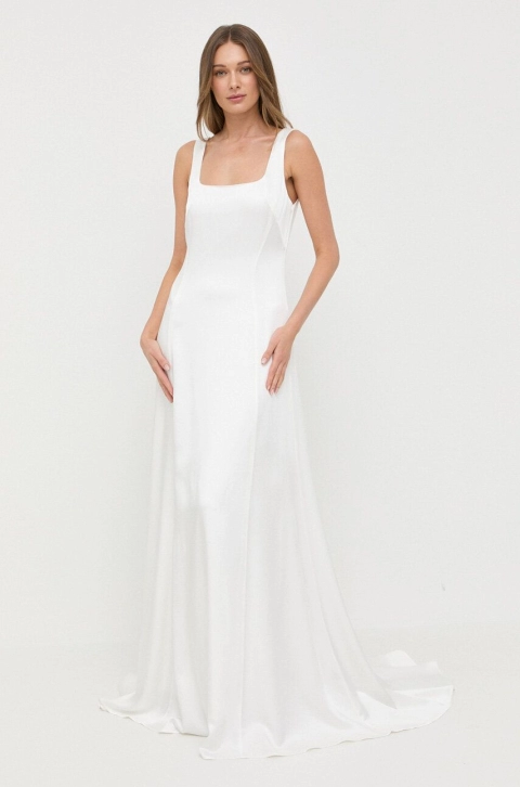 Ivy Oak rochie culoarea alb, maxi, evazati