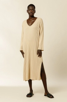 Ivy & Oak Rochie culoarea bej, midi, model drept