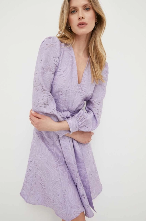 Ivy Oak rochie culoarea violet, mini, evazati