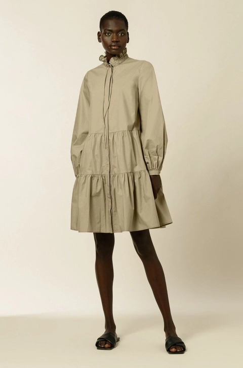 Ivy & Oak Rochie TBA culoarea bej, mini, evazata