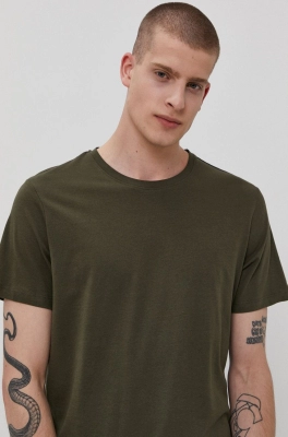 Jack & Jones tricou culoarea verde, neted