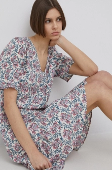 JDY rochie culoarea bej, mini, evazati