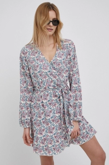 JDY rochie culoarea bej, mini, evazati