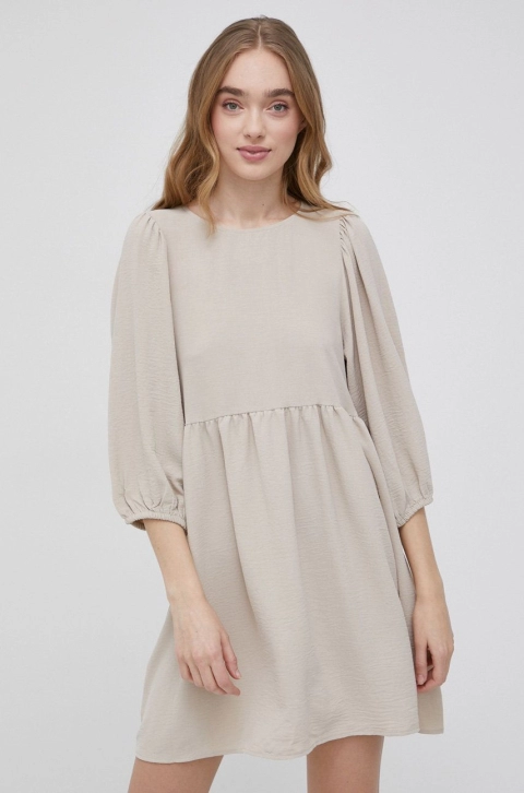 JDY rochie culoarea bej, mini, evazati