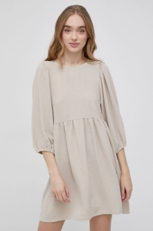 JDY rochie culoarea bej, mini, evazati