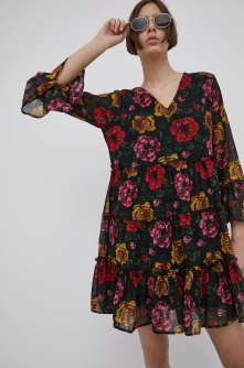 JDY rochie culoarea negru, mini, evazati