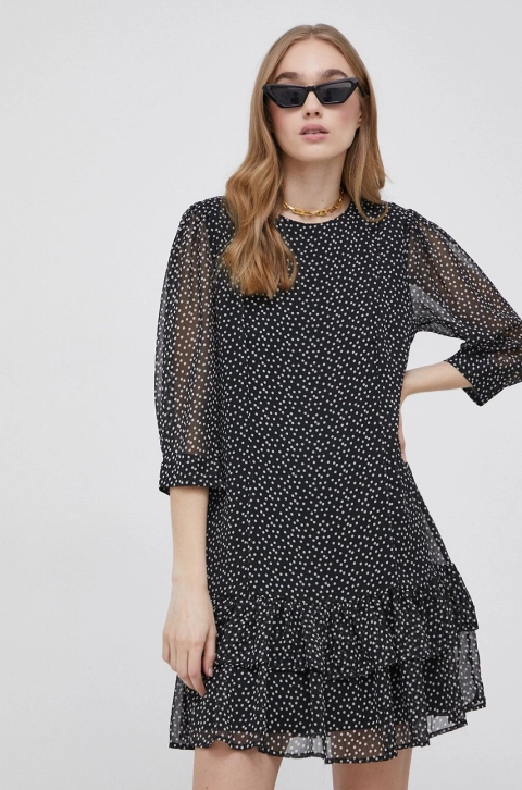 JDY rochie culoarea negru, mini, evazati