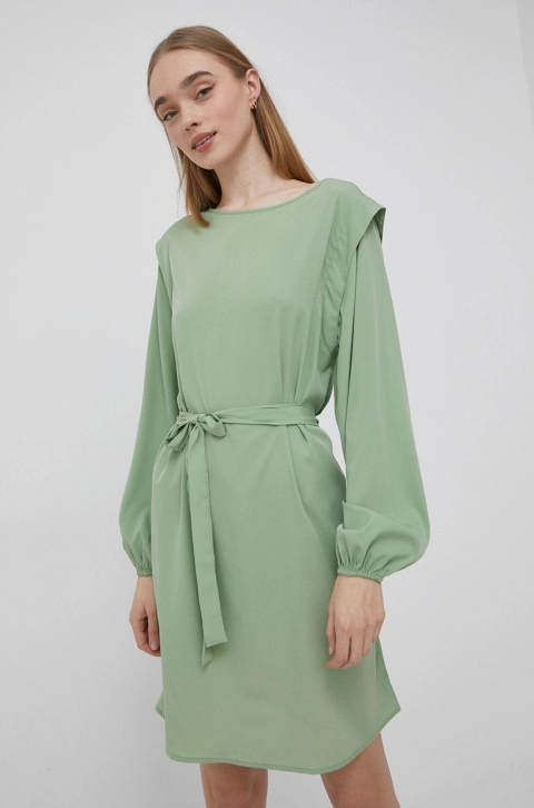 JDY rochie culoarea verde, mini, drept