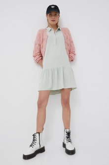 JDY rochie culoarea verde, mini, evazati