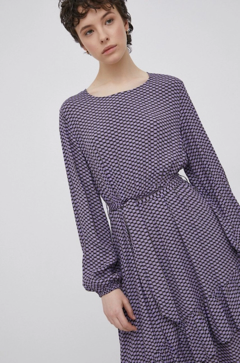 JDY rochie culoarea violet, midi, evazati