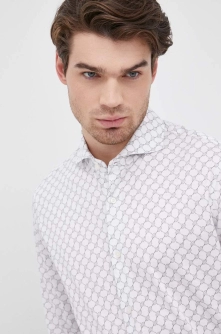 Joop! camasa din bumbac barbati, culoarea alb, slim