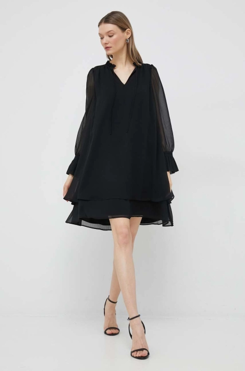 Joop! rochie culoarea negru, mini, evazati