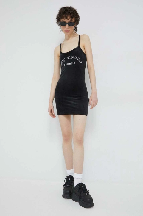 Juicy Couture rochie Arched culoarea negru, mini, mulata