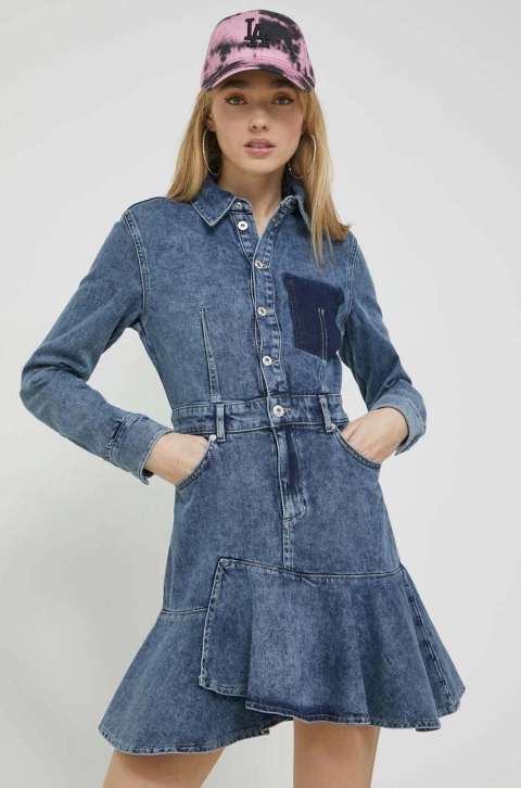 Karl Lagerfeld Jeans rochie jeans mini, drept