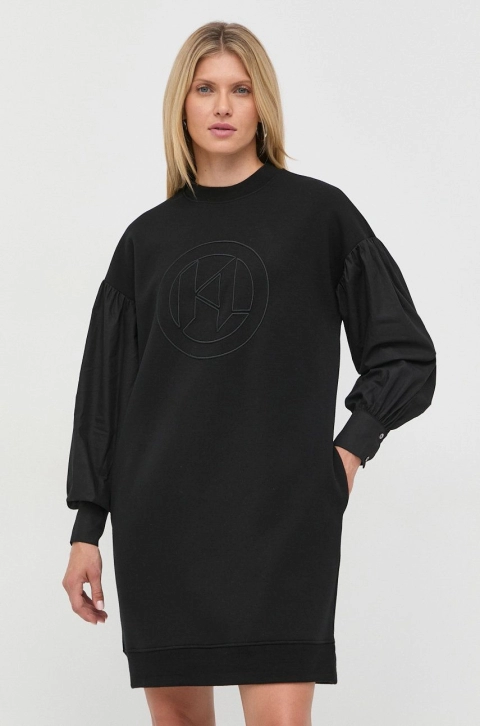 Karl Lagerfeld rochie culoarea negru, mini, oversize
