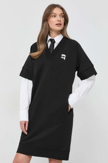 Karl Lagerfeld rochie culoarea negru, mini, oversize