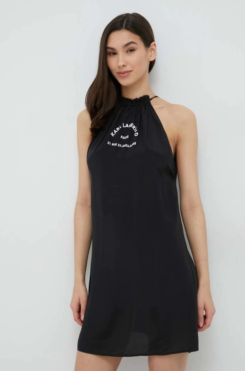 Karl Lagerfeld rochie de plaja culoarea negru