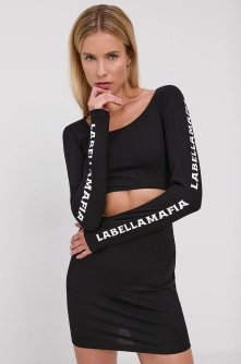 LaBellaMafia Rochie culoarea negru, mini, mulat