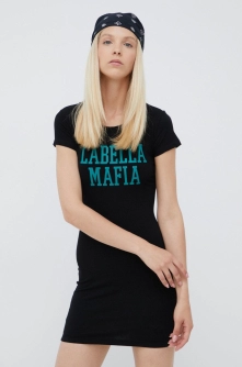 LaBellaMafia rochie culoarea negru, mini, mulata