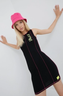 LaBellaMafia rochie culoarea negru, mini, mulata