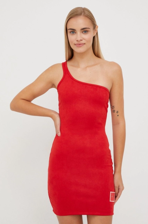 LaBellaMafia rochie culoarea rosu, mini, mulata