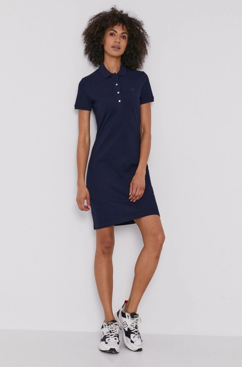 Lacoste Rochie culoarea albastru marin, mini, model drept