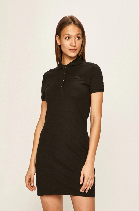 Lacoste Rochie culoarea negru, mini, model drept