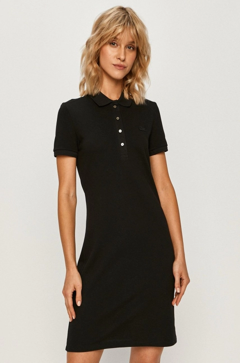 Lacoste Rochie culoarea negru, mini, model drept