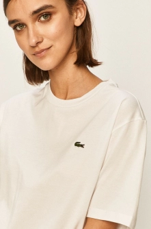 Lacoste tricou din bumbac culoarea alb