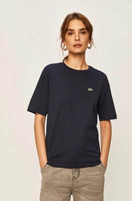 Lacoste tricou din bumbac culoarea albastru marin