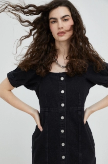 Levi's rochie jeans culoarea negru, mini, mulata