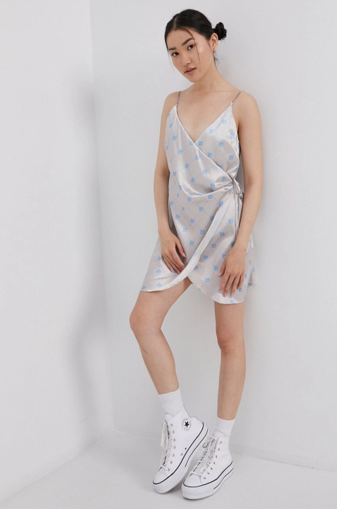 Local Heroes Rochie culoarea galben, mini, model drept