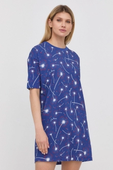 Love Moschino rochie culoarea albastru marin, mini, oversize