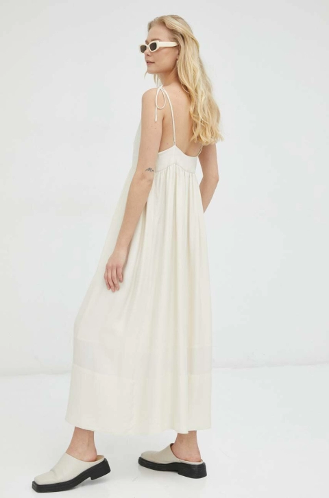 Lovechild rochie culoarea bej, maxi, evazati